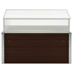 DELUKE Garten Gewächshaus Klein LINA Braun Stahl 85x100x100cm Treibhaus Tomatenhaus Frühbeet Pflanzenhaus Hochbeet