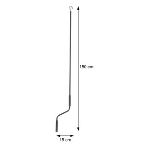 MCW Markisenkurbel 150cm anthrazit aus pulverbeschichtetem Stahl mit Haken und Griff für Markisen.