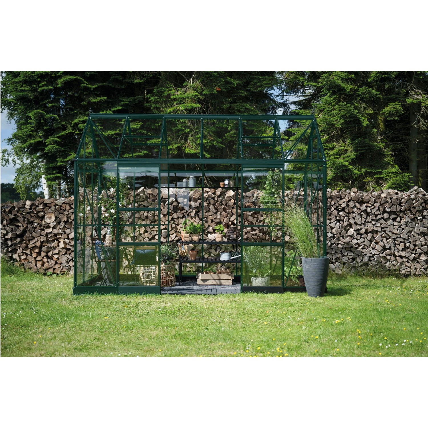 Halls Gewächshaus Icon Planthouse 6 Grün 7,3 m² günstig online kaufen