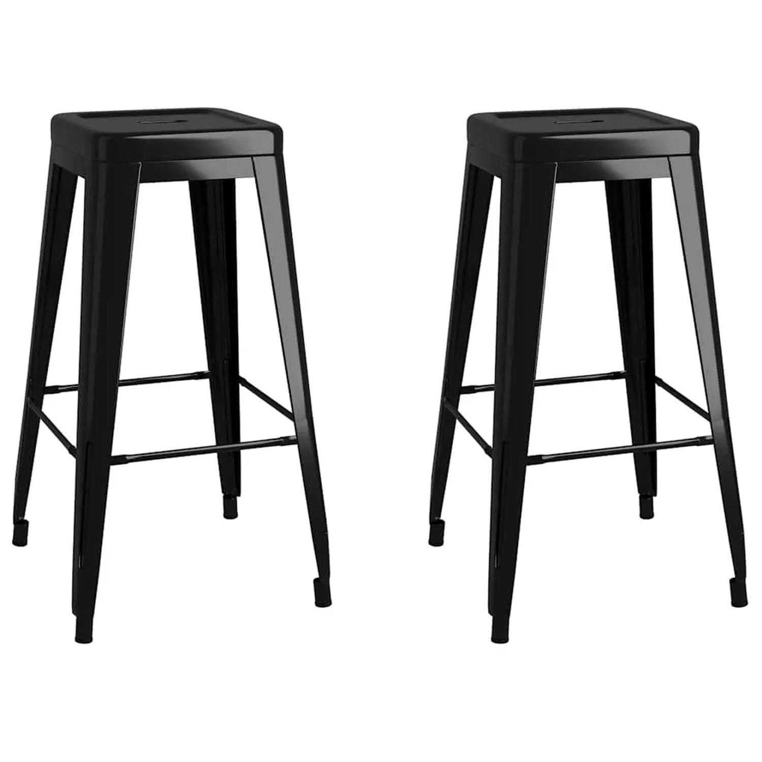 vidaXL Barhocker Stapelbar 2 Stk Schwarz Metall 248147