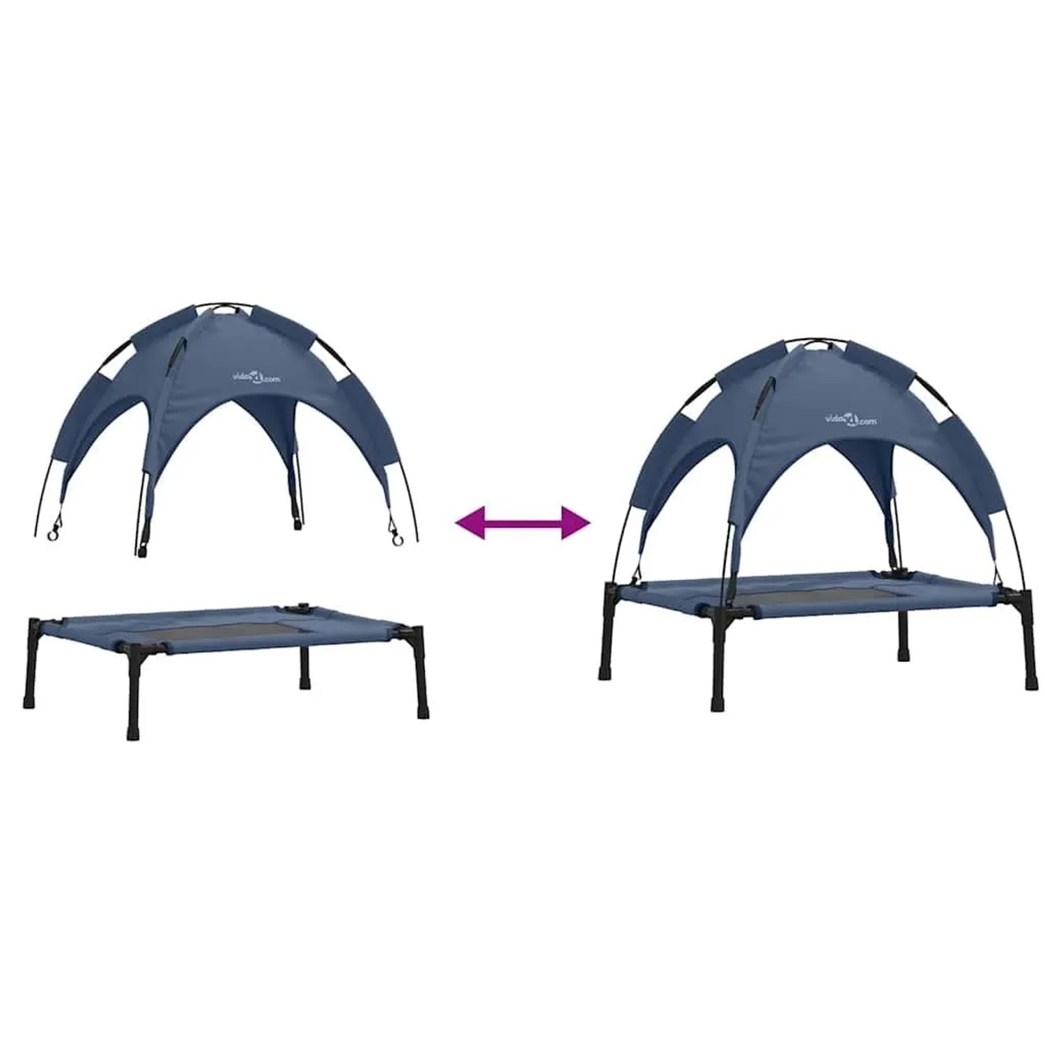 vidaXL Hundebett Marineblau 62 x 48 x 61 cm Stahl 42008177_9
