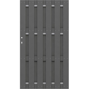 Sichtschutzzaun Tor Jumbo WPC Anthrazit, 98x179cm, Gartentor aus WPC mit Metallrahmen.