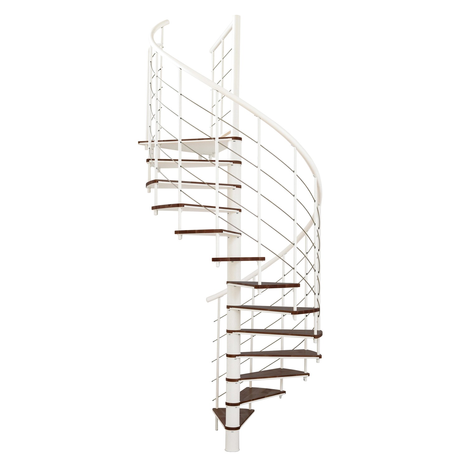 Minka Spindeltreppe Fusion Ø 160 cm Walnuss Weiß günstig online kaufen