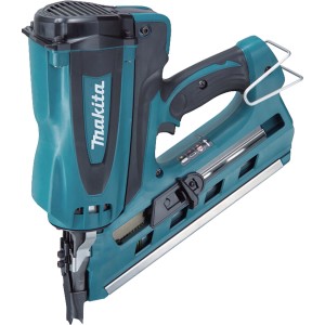 Makita Akku-Gasnagler GN900SE 7,2 V, ein Akkugerät in Türkis und Schwarz.