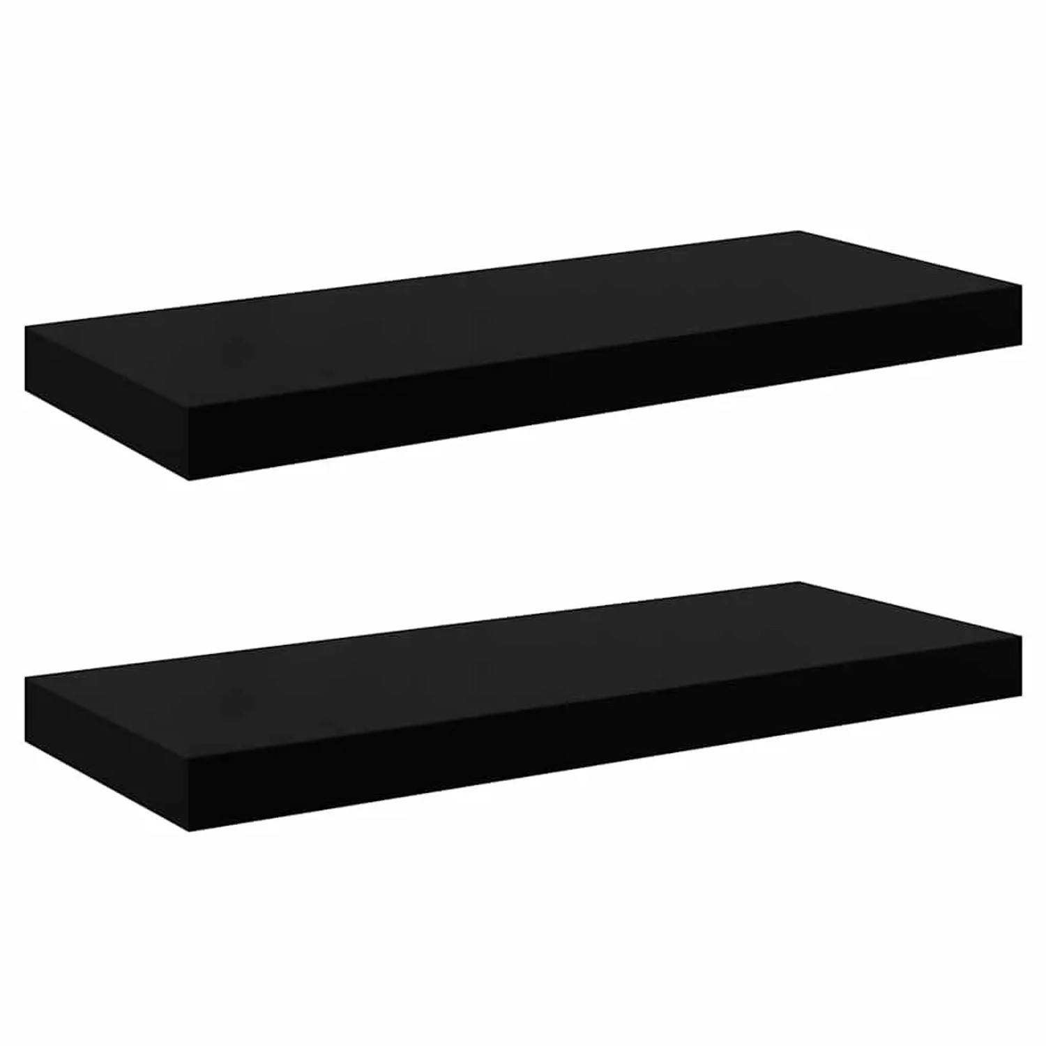 vidaXL Schweberegale 2 Stk Hochglanz-Schwarz 60x23,5x3,8 cm MDF 323770