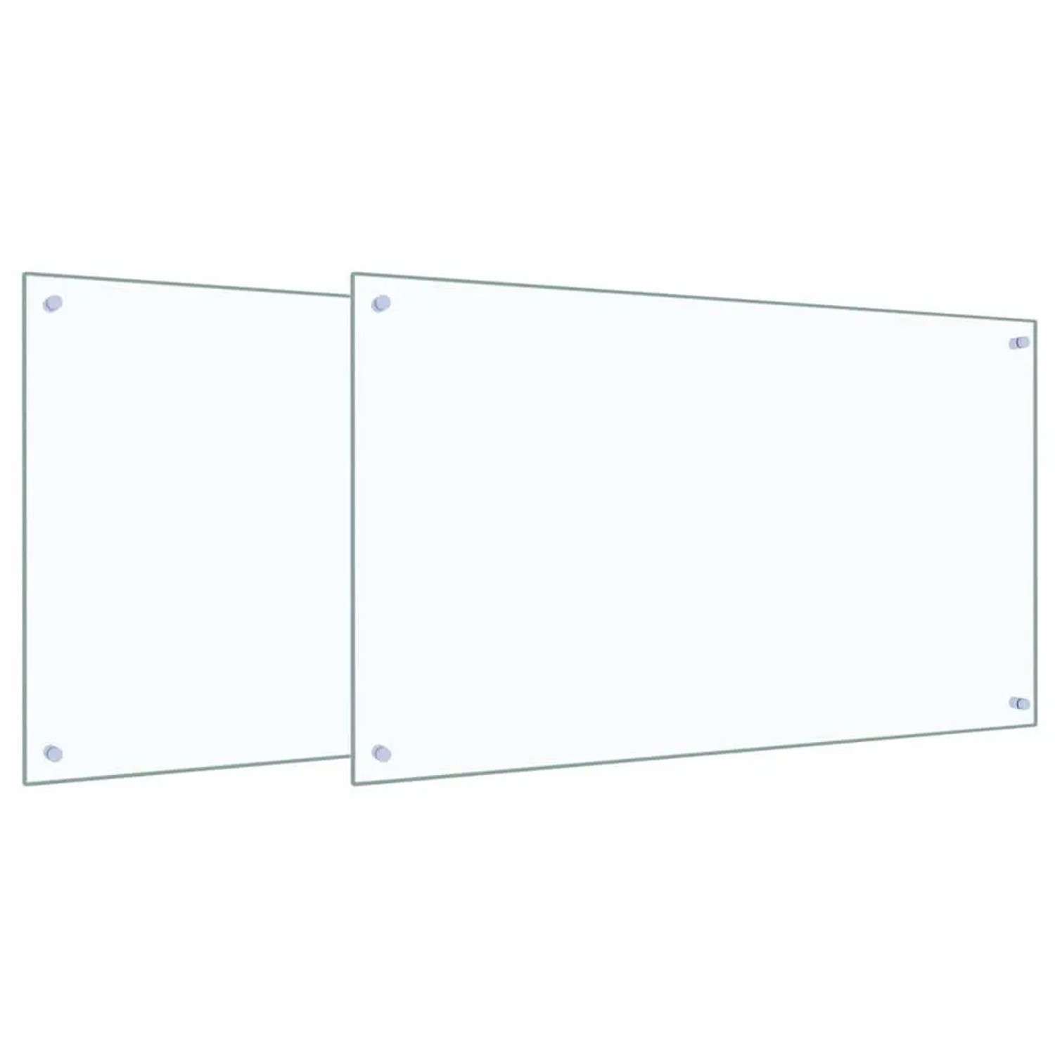 vidaXL Küchenrückwand 2 pcs Transparent 100 x 60 cm Gehärtetes Glas 3415433