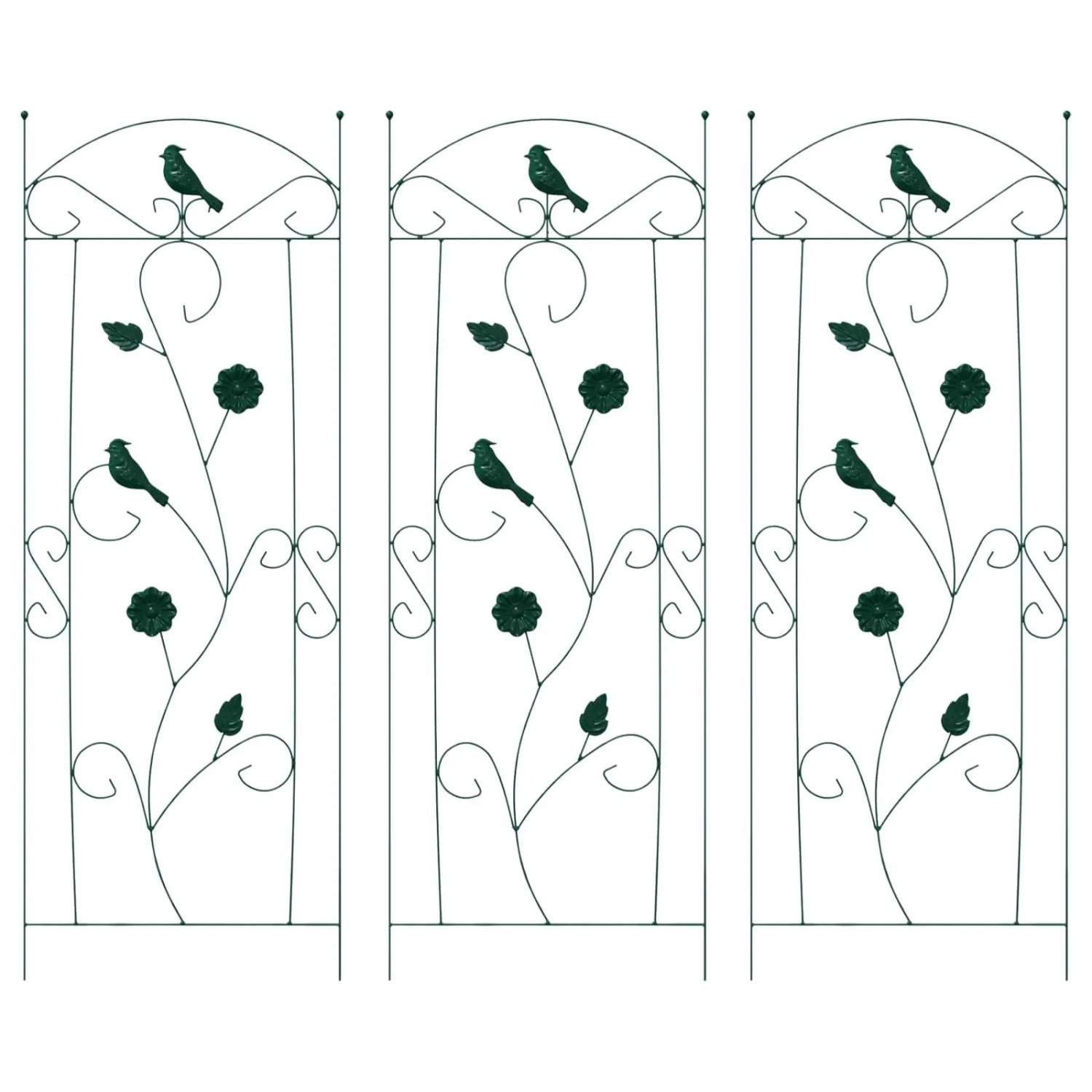 vidaXL Gartenzaun 3 Stk Grün 110 x 40 cm Stahl 42021363