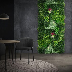 ECD Germany Kunstpflanzen Wandpaneel Tropical Glow 100x100 cm als grüne Wanddeko.