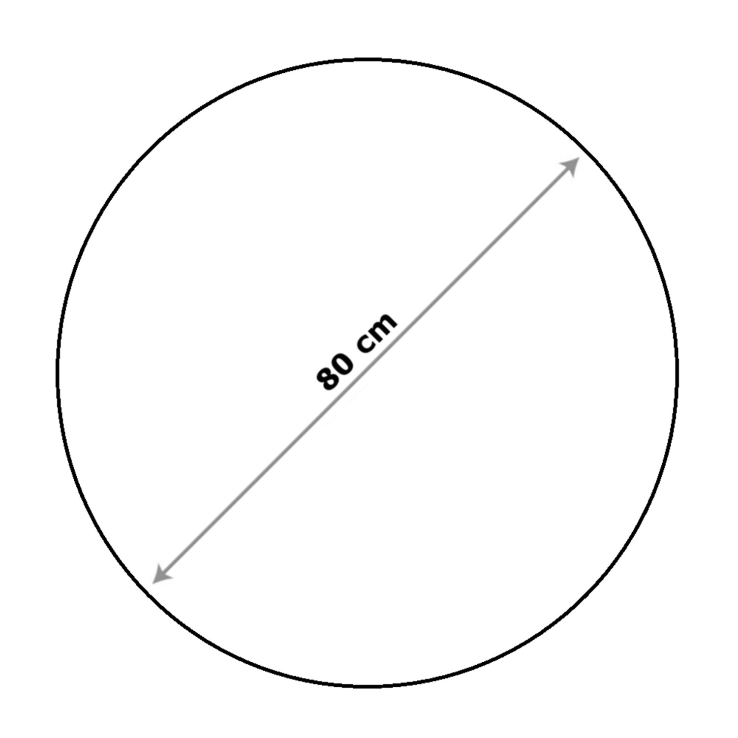 Sanilo Badteppich Rund Sunshine, Ø 80 cm, Detailansicht zur Größe.