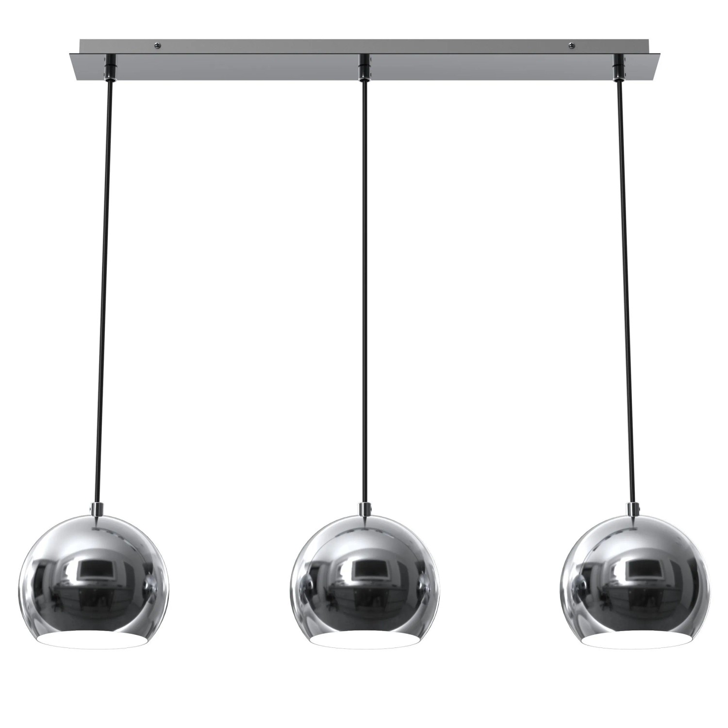 EASYLIGHT Pendelleuchte Metall E27 3-Flammig 65 cm Breit Retro In Chrom