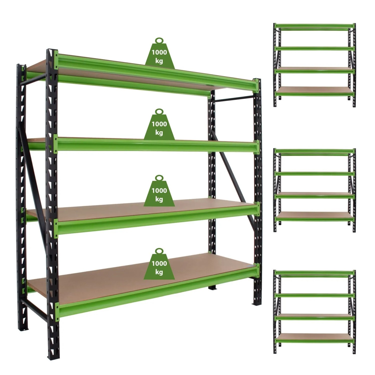 TRUTZHOLM 4x Industrieregal Milo 200x190x60cm Steckbar Erweiterbar 4 Ebenen günstig online kaufen