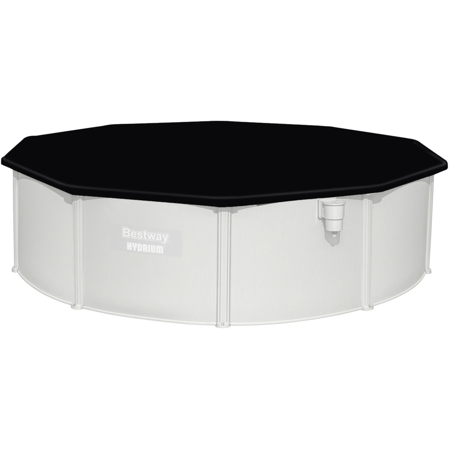 Bestway Hydrium Stahlwandpool Ø 460x120 cm mit schwarzer Abdeckung.