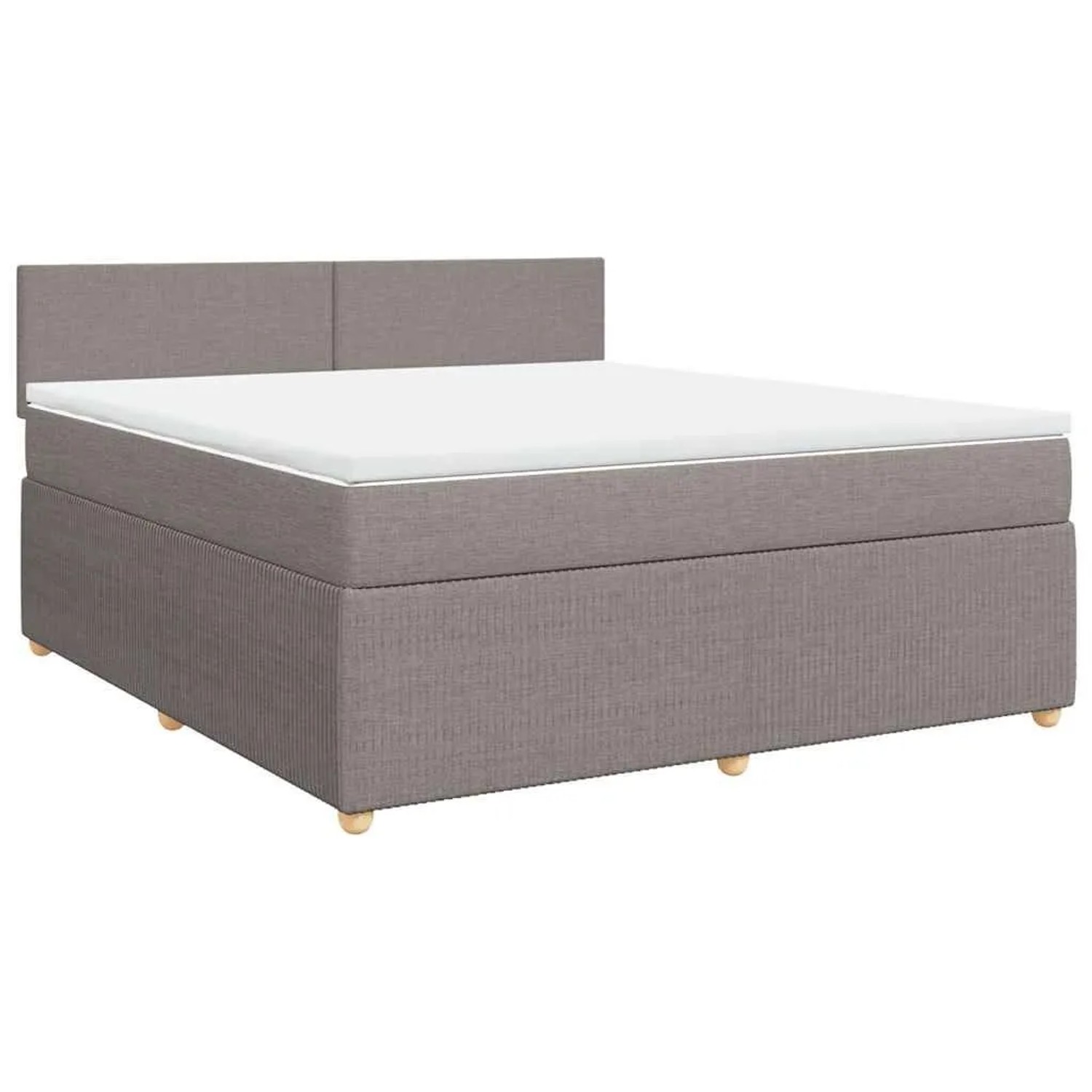 vidaXL Boxspringbett mit Matratze Taupe 180x200 cm Stoff 3289832