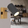 Globo Strahler Robby, 1-flammig, Graphit, mit Holzoptik. Moderner Spot für GU10 Leuchtmittel.