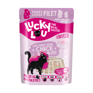 Lucky Lou Katzen-Nassfutter Hühnerfilet in Jelly, 70g Packung. Katzenfutter mit Huhn im Gelee.