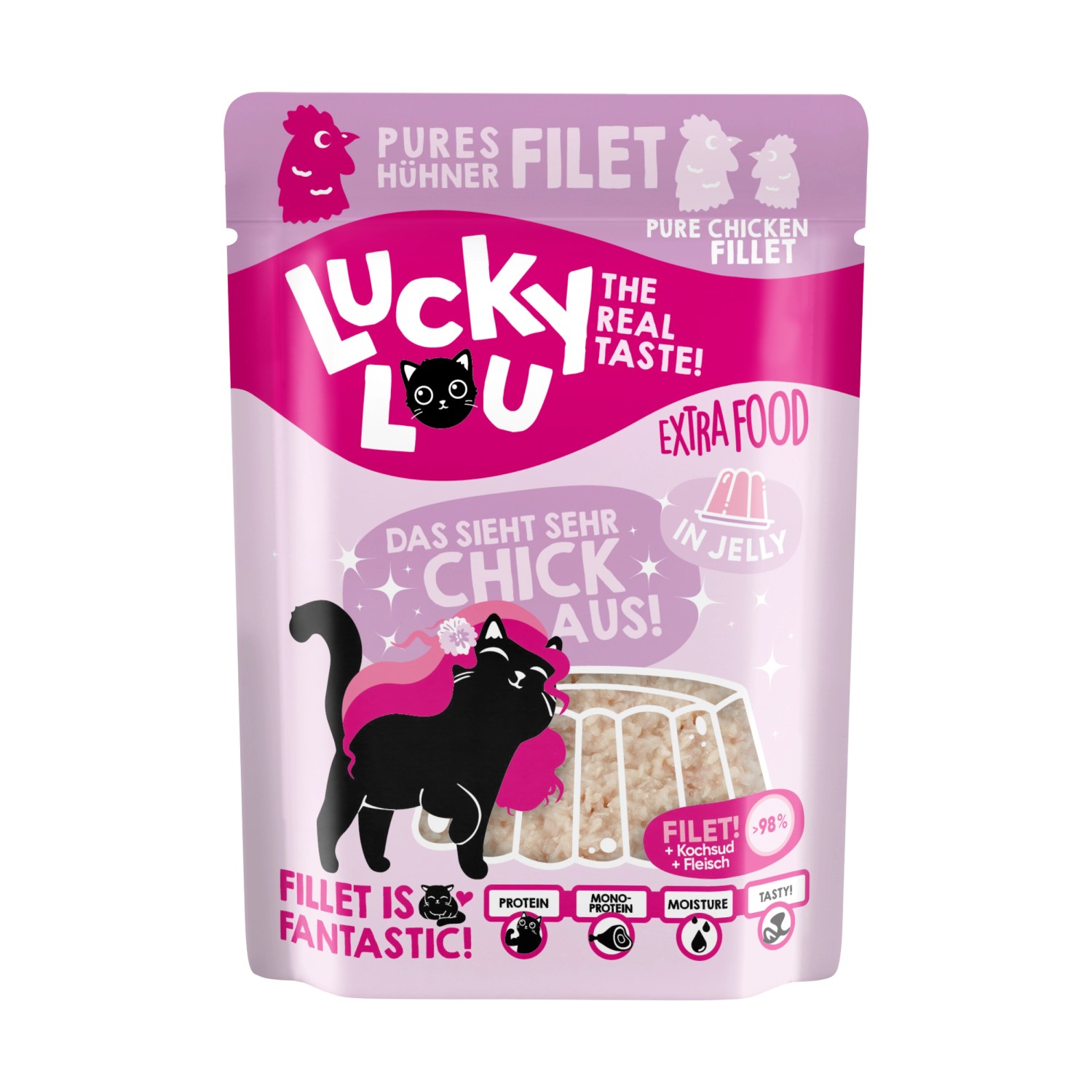 Lucky Lou Katzen-Nassfutter Hühnerfilet in Jelly 70 g