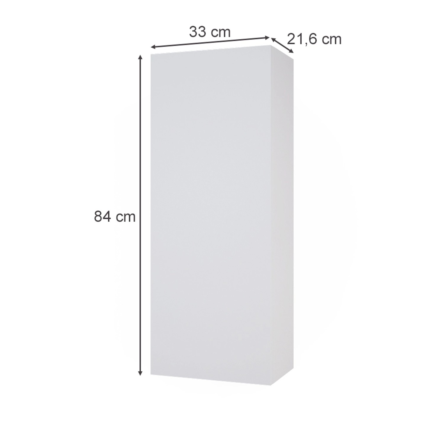 Vicco Badschrank Gloria, weiß/Sonoma, 33x84cm, mit 2 Regalböden. Hängeschrank fürs Bad.