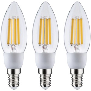 Paulmann E14 LED Leuchtmittel in Kerzenform, 2,5 W, warmweiß, 3er-Pack.