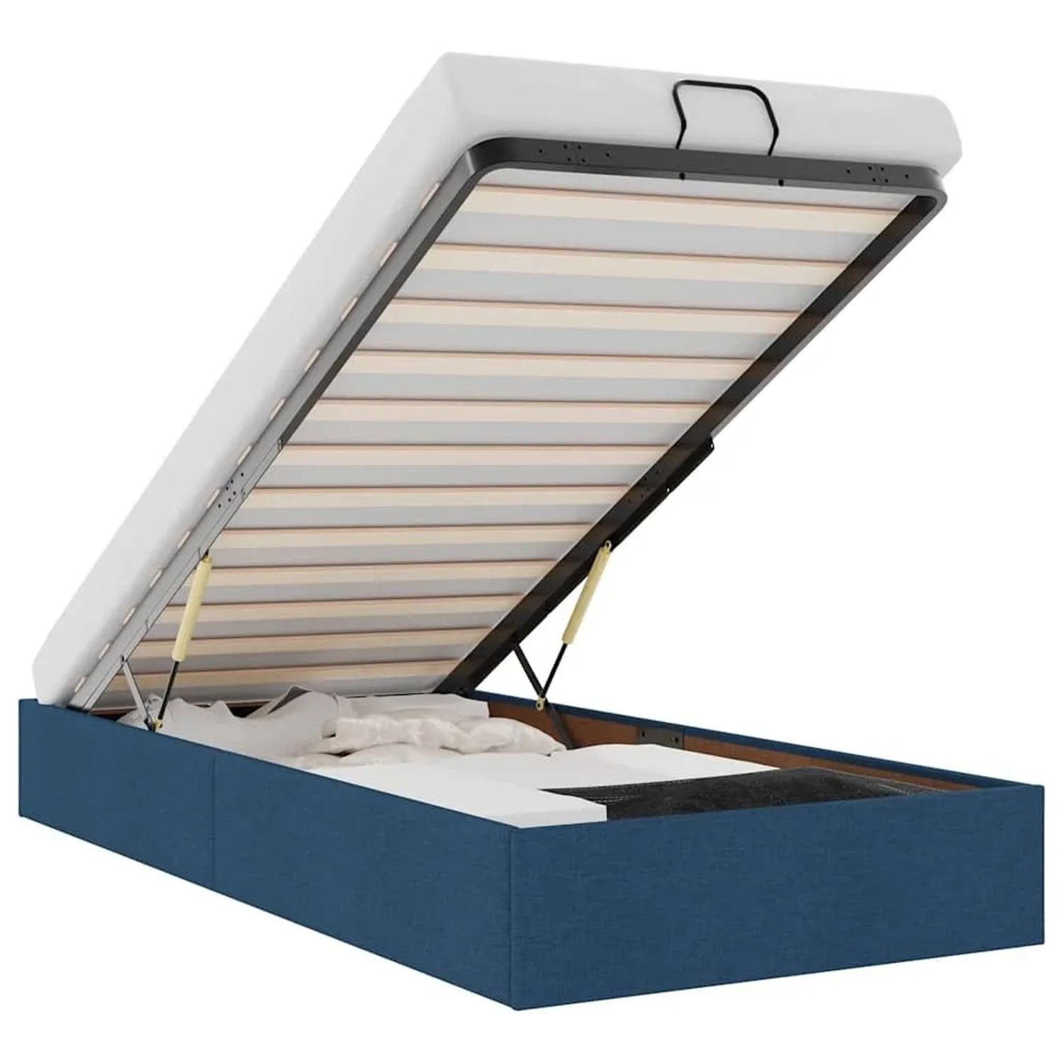 vidaXL Ottoman-Bett ohne Matratze Blau 100x200 cm Stoff 3310860