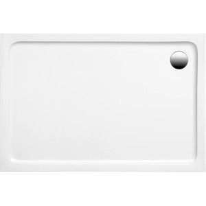 Rechteckige, extraflache, weiße Ottofond Duschwanne Aruba, 100x80 cm.