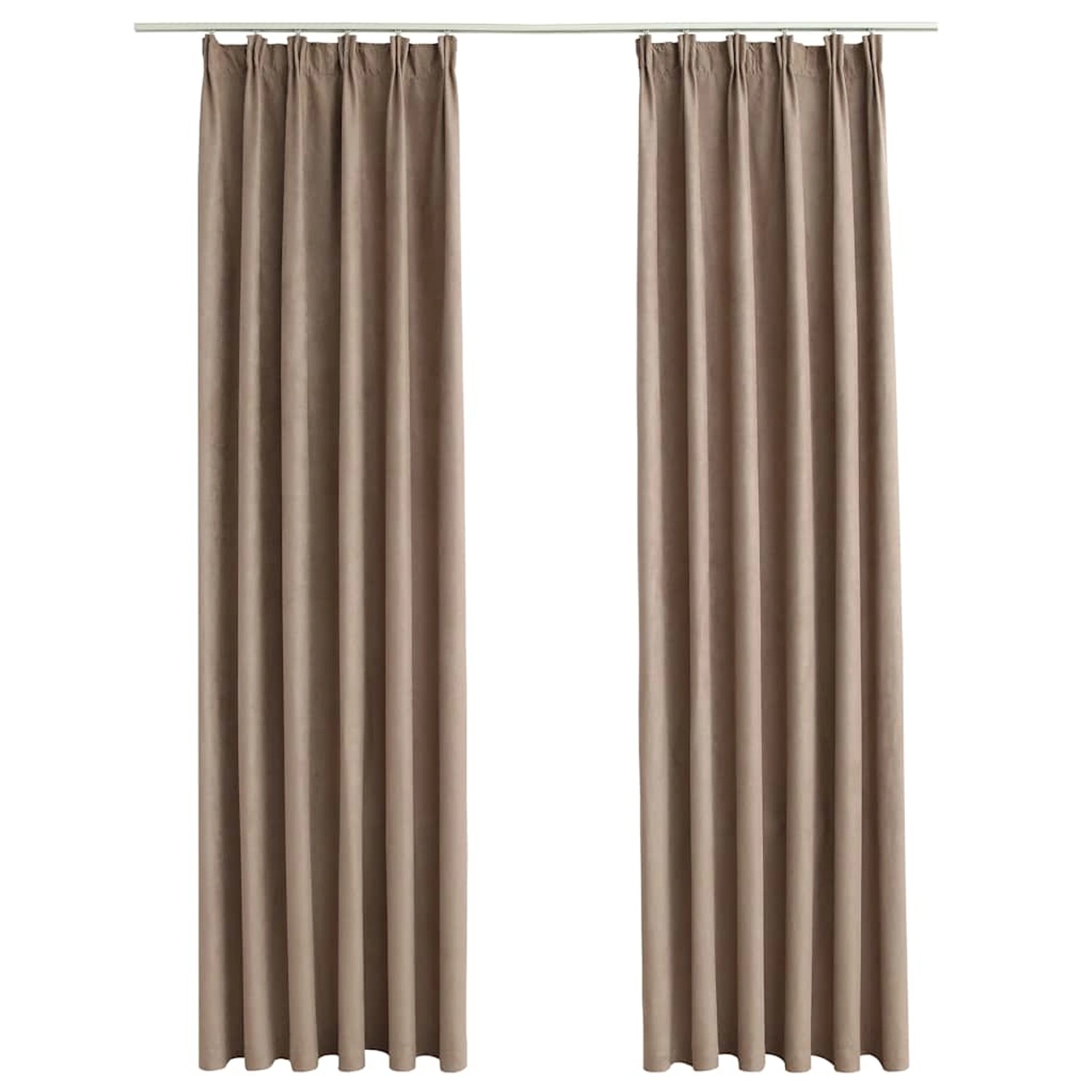 vidaXL Verdunkelungsvorhänge mit Haken 2 Stk Taupe 140x175 cm 134479 günstig online kaufen