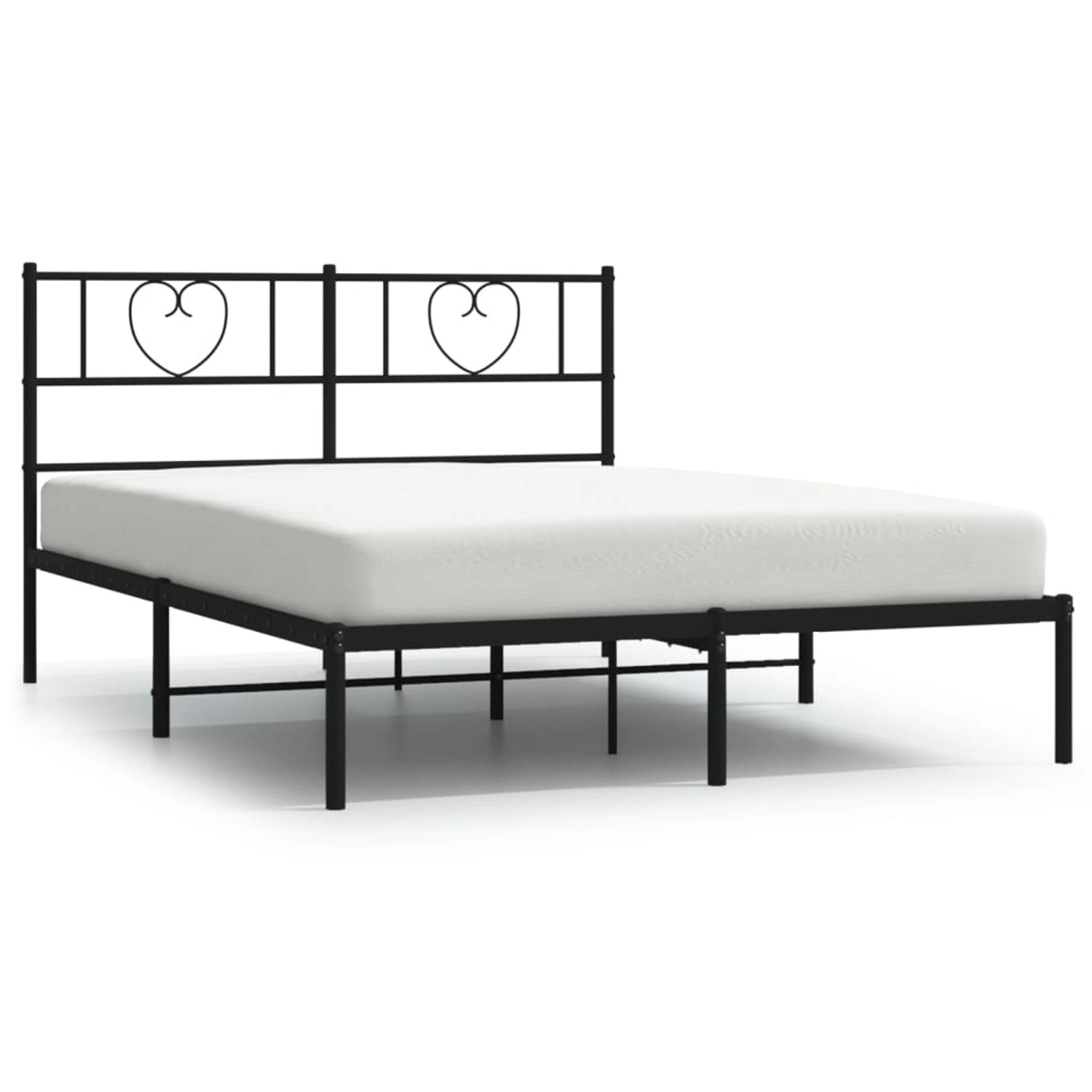 vidaXL Bettgestell mit Kopfteil Metall Schwarz 135x190 cm Modell 91882301 günstig online kaufen