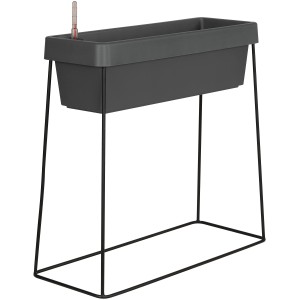 Schwarzes Pflanzgestell 'Viva' für 60 cm Bewässerungskasten, ideal für Balkon und Terrasse.