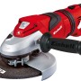 Einhell Winkelschleifer TE-AG 230: Roter Winkelschleifer mit Trennscheibe und Zusatzhandgriff.