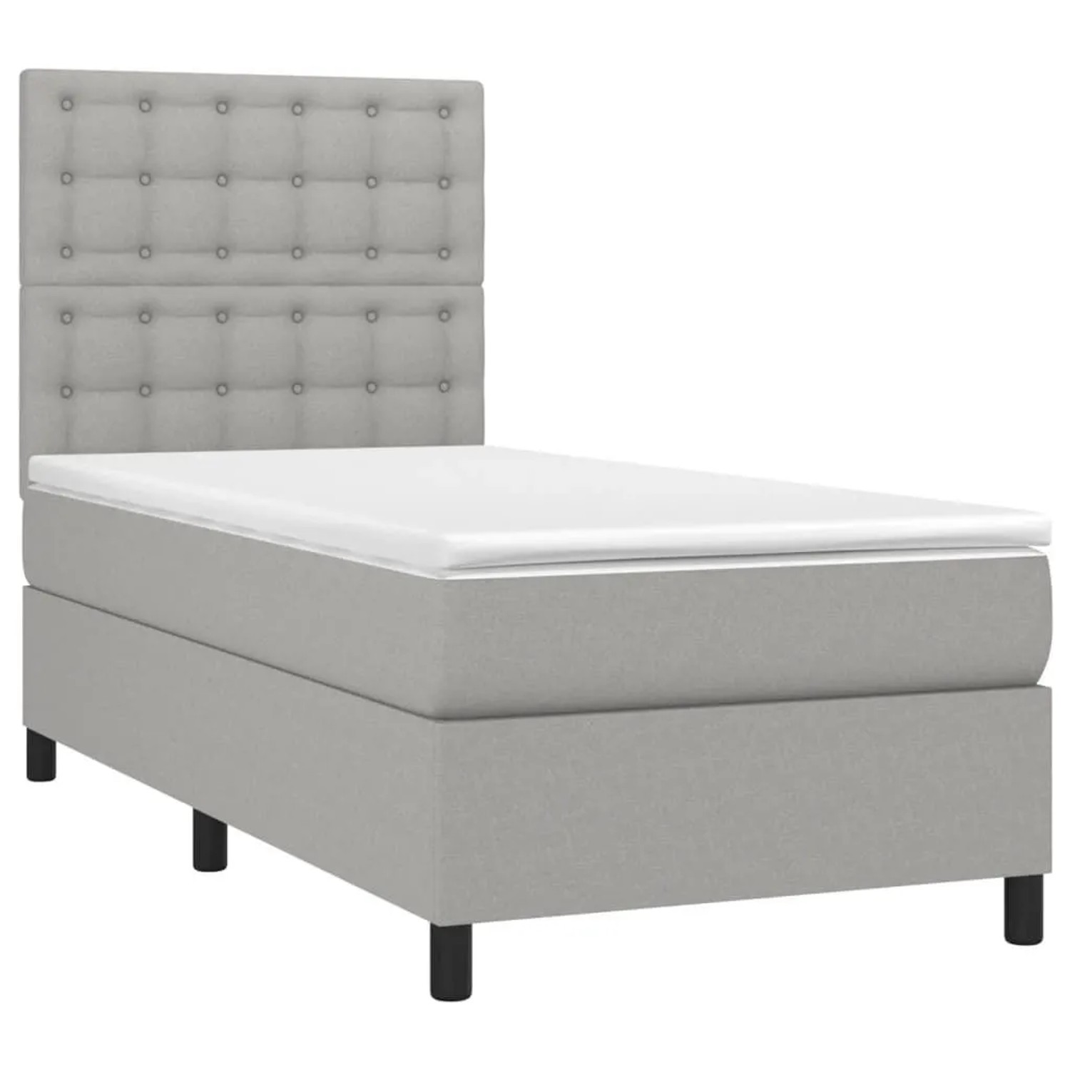 vidaXL Boxspringbett mit Matratze Hellgrau 90x190 cm Stoff 3142057 günstig online kaufen