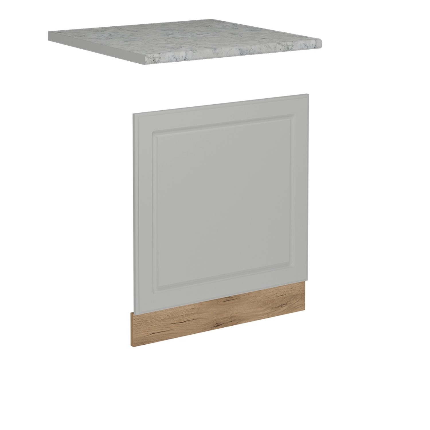 Thumbnail - Vicco Frontblende R-Line Geschirrspüler Fronttür Weiß Landhaus 60 cm AP Marmor