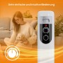 TroniTechnik Ölradiator TT-OR 111, 2500W, 11 Rippen, mit Frau und Hund im Wohnzimmer.