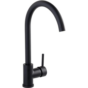 Schwarze, hohe Schöner Wohnen Waschtischarmatur Cantis, wassersparend für Waschbecken.