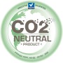 Globus-Symbol mit "CO2 NEUTRAL PRODUCT"-Text und Validierungszeichen.