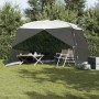Graues vidaXL Zelt mit Dach, 380x380x225 cm, im Garten mit Tisch und Stühlen.