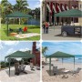 Grüner WOLTU Pop-Up Pavillon 3x3m als Sonnenschutz im Garten, auf Terrasse, am Strand und in der Stadt.