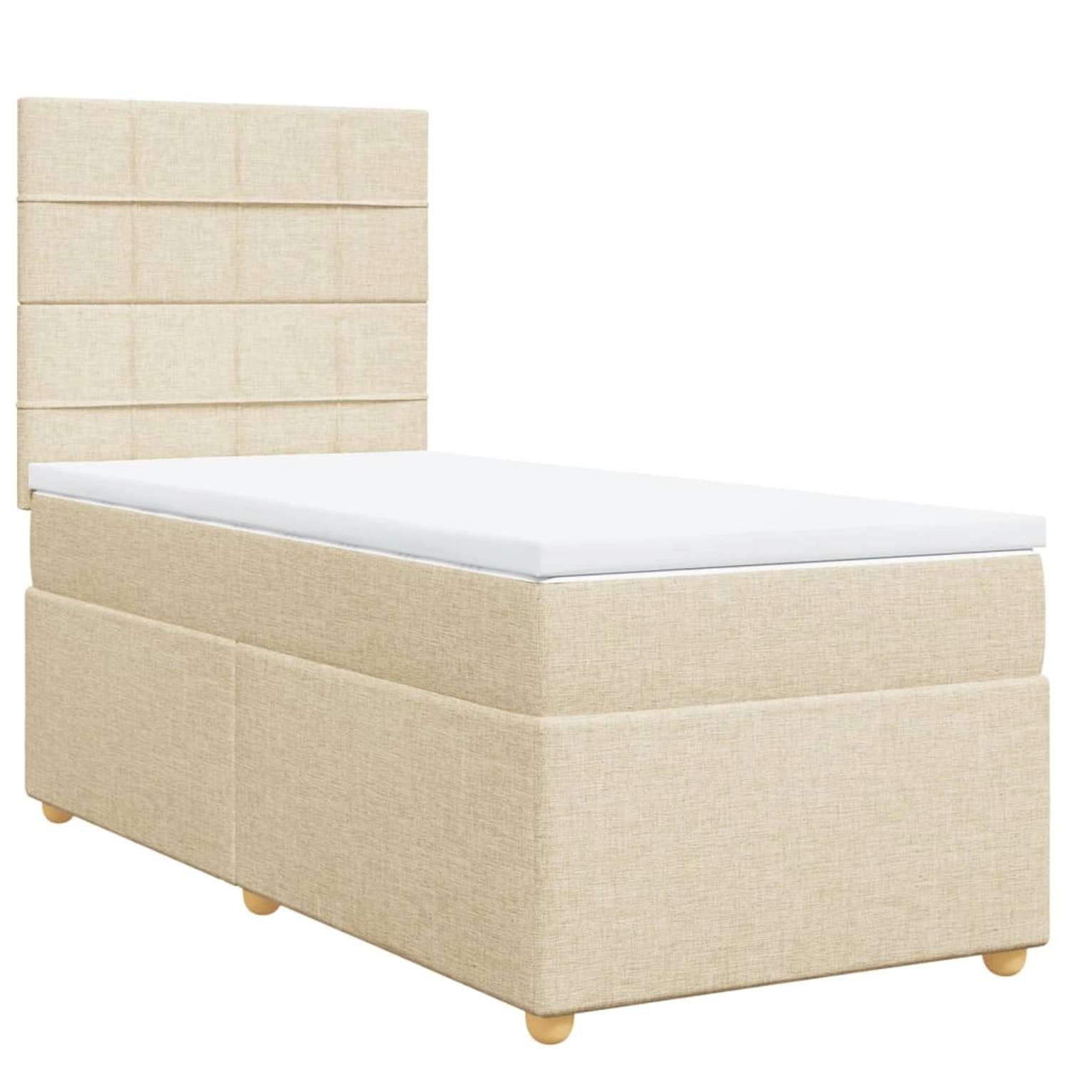 vidaXL Boxspringbett mit Matratze Creme 80x200 cm Stoff 3291112 günstig online kaufen