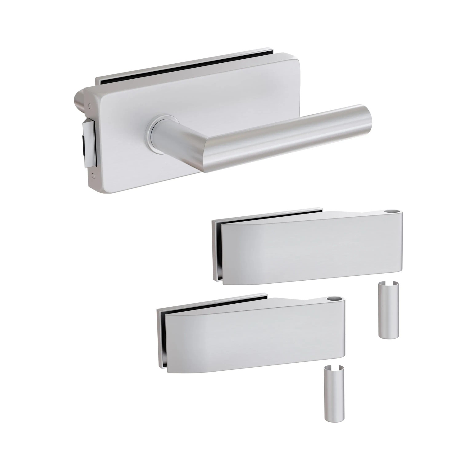 Levidor Glastürbeschlag Studio Eckig Unverschließbar Aluminium günstig online kaufen