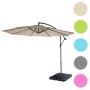 Sand-beiger Ampelschirm Terni Ø 3m mit Ständer, neigbar. Sonnenschutz für Garten und Terrasse.