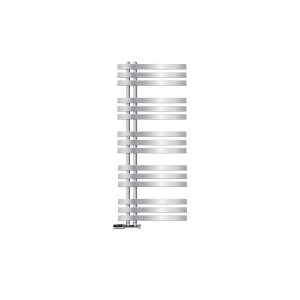 Chromfarbener LuxeBath Badheizkörper Iron, 500x1200mm, mit Thermostat und Anschlussgarnitur.