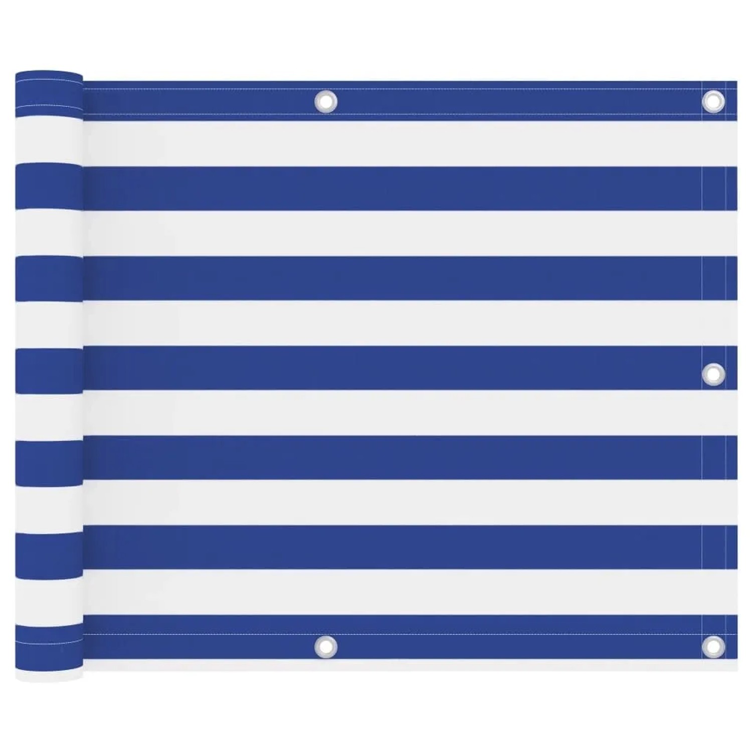 vidaXL Balkon-Sichtschutz Weiß und Blau 75x400 cm Oxford-Gewebe 134913