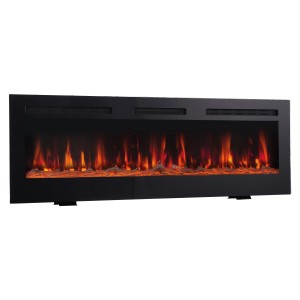 Schwarzer Kaminio Elektrokamin Marlon mit 3D-Flammeneffekt und Heizung.