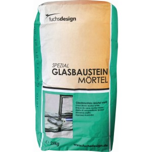 Sack Fuchs Glasstein Spezial Mörtel, 25 kg, für Glasbausteine.