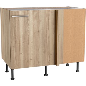 Optifit Eckunterschrank Erik290 in Wildeiche, 100/65x87x58,4 cm, mit Tür und Einlegeboden.