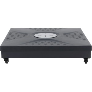 Grauer Doppler Stahlrahmenständer Active Easy Push für Ampelschirme, 88x88cm, mit Rollen.