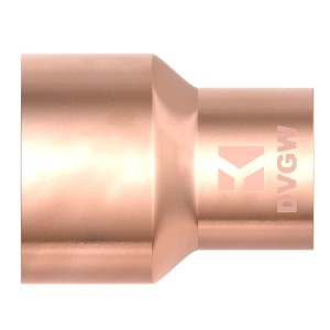 Kirchhoff Reduzier-Doppelmuffe, 22x15 mm, aus Kupfer für Lötfittings.