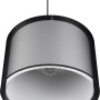 Schwarze Trio Pendelleuchte Burton mit Stoffschirm, 1500x450x450 mm, für Wohn- und Esszimmer.
