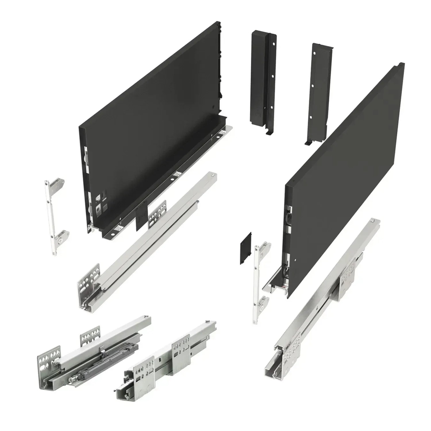 SOTECH Schubladensystem JUNKER SLIM Push To Open Anthrazit H 199 mm L 450 mm Bis 35 Kg Belastbar