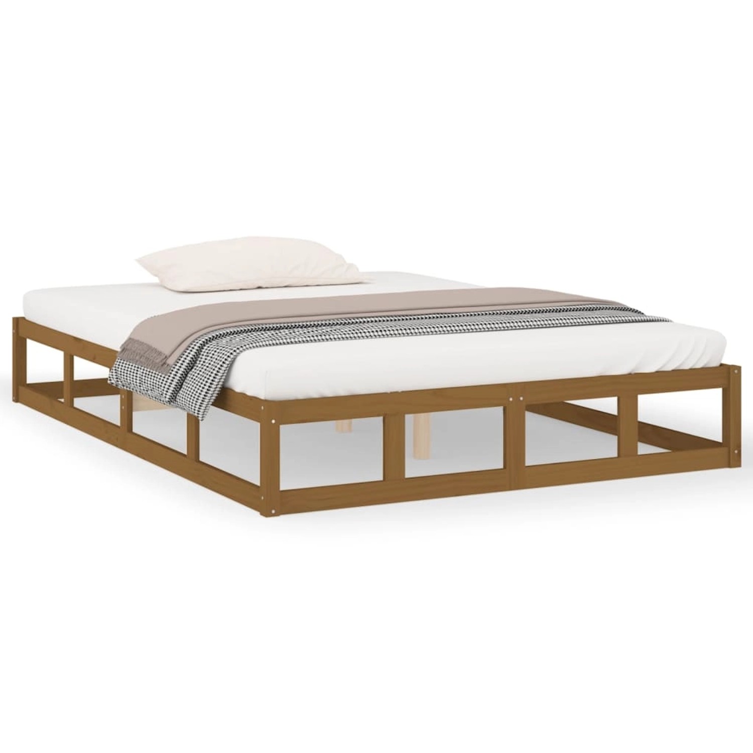 vidaXL Massivholzbett Honigbraun 120x190 cm 820834