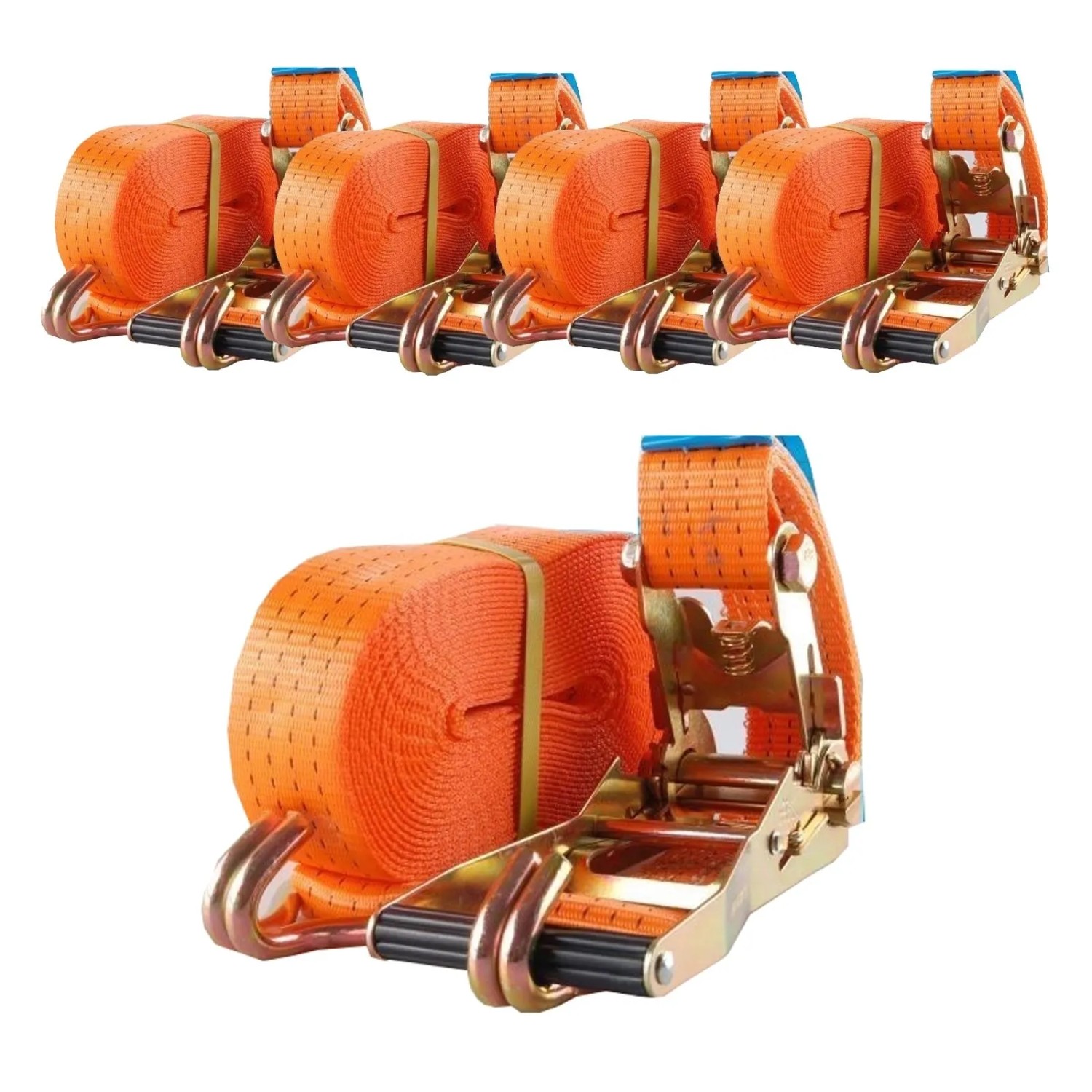 TRUTZHOLM 5x Spanngurt Ratschen 2 Teilig 10m 4000kg 4t TÜV/GS Orange