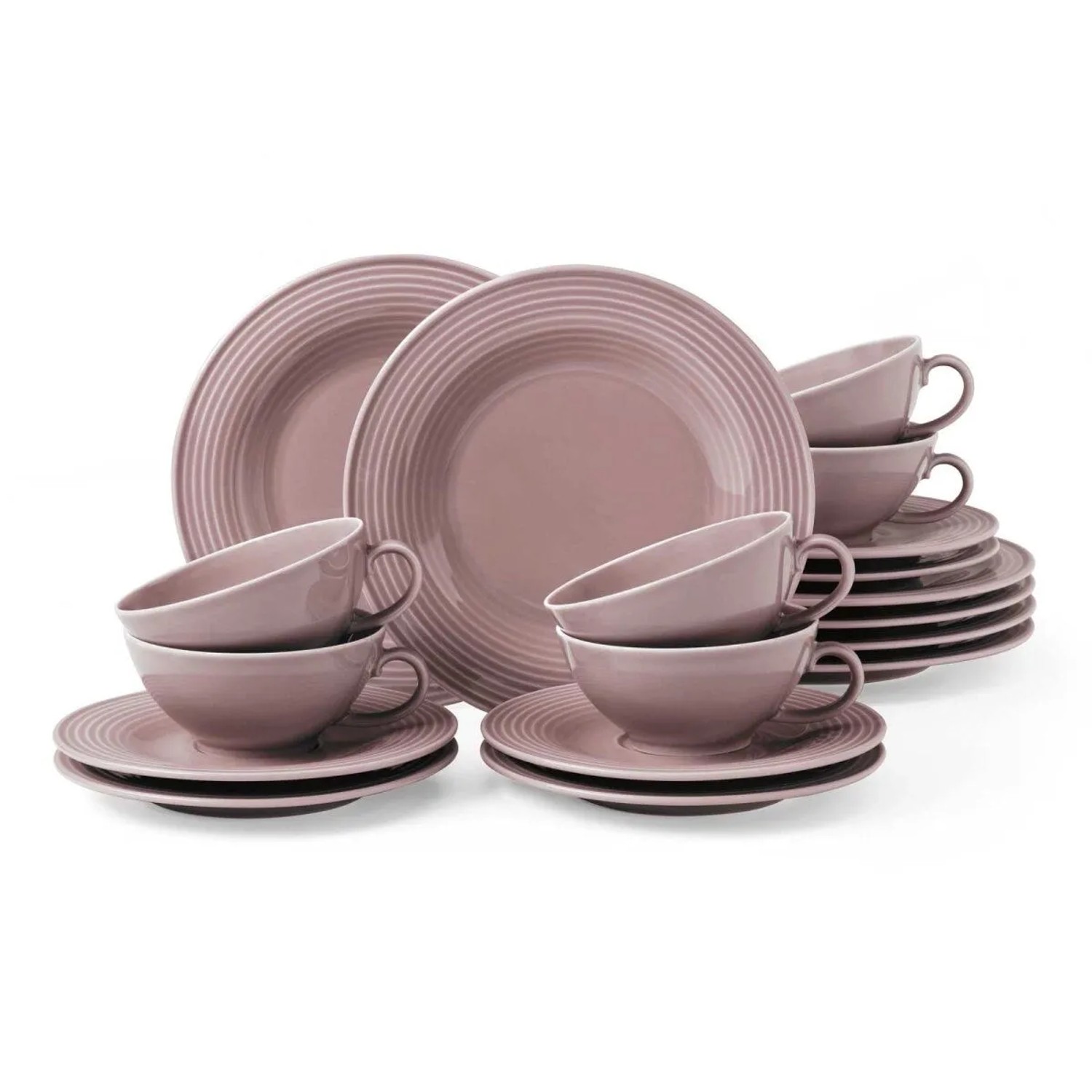 Seltmann Weiden Beat Color Glaze Teeservice 18-teilig Altrosa